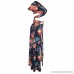 LKOUS Women's Crop Top Split Maxi Dress 2 Pieces Floral Print Outfits Dress Orange B072R1KCKF